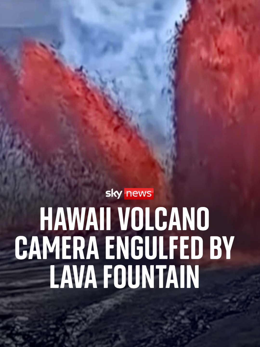 Watch the moment Hawaii's Kīlauea volcano camera is engulfed by a lava fountain. 🌋 The volcano was seen sending fountains of lava high into the air and lighting up the night sky with a red glow. #volcano #Hawaii #kilaueavolcano #lava #red
