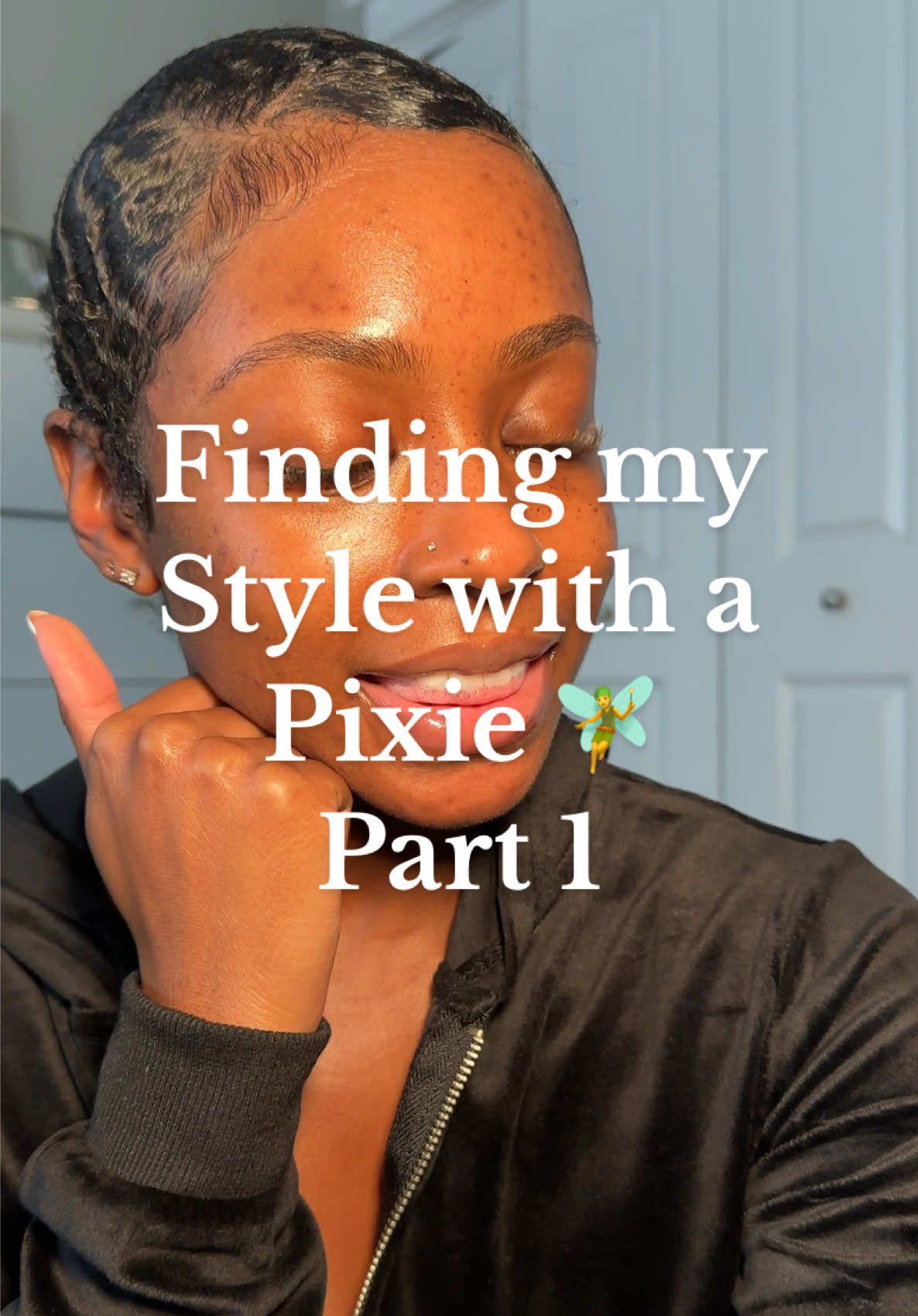 This is going to be a fun journey 🤭 #curlypixie #pixiecut #fingerwaves #naturalhairstyles #naturalhairtiktok 