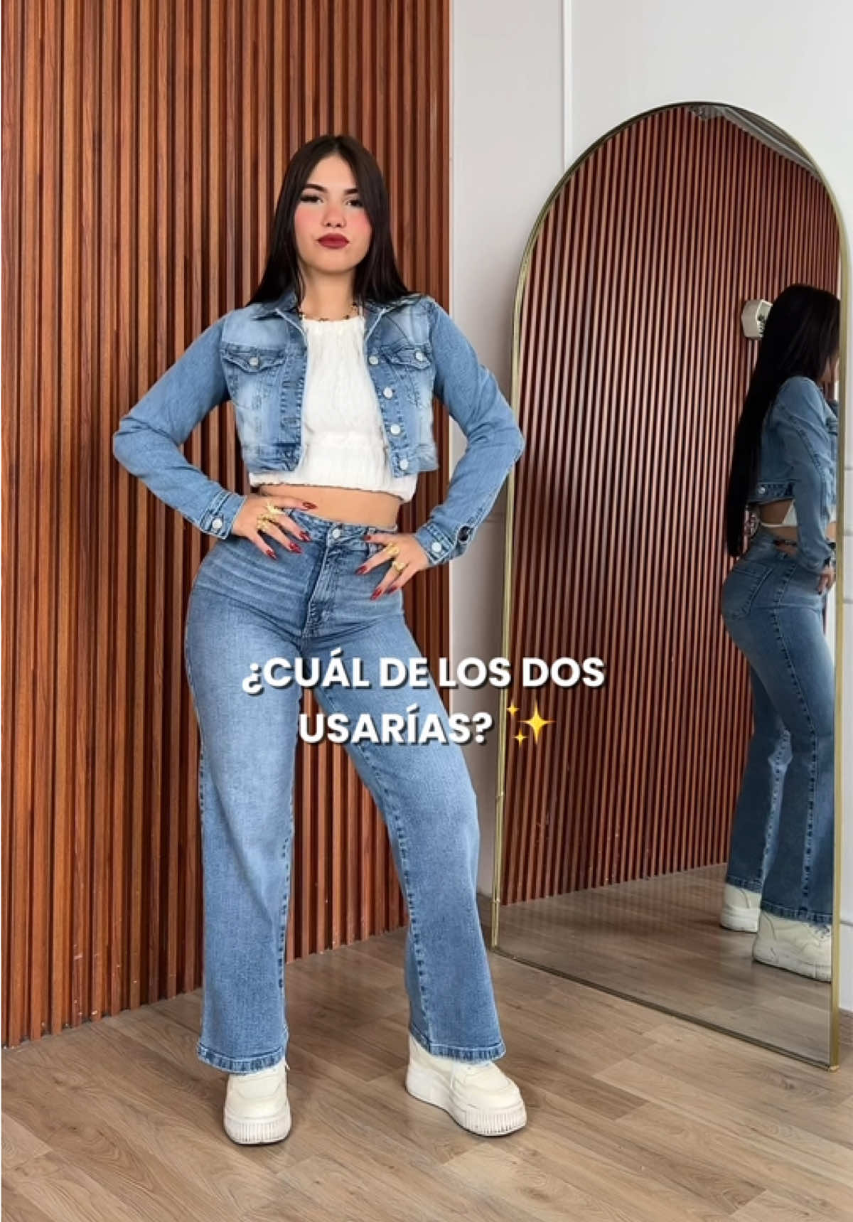 ¿Cuál fue tu favorito? 🩵 Culotte jeans o carpintero Sasha 👖✨ #peru #ecuador #gamarra #pudesajeans #nuevoingreso 