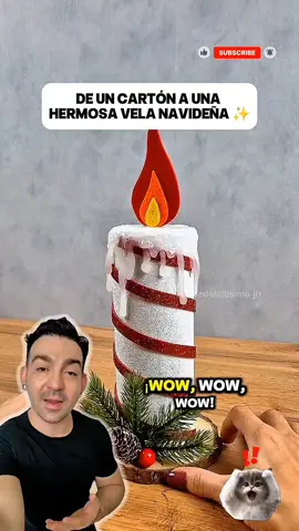 Hermosa vela navideña para tu centro de mesa. 🕯️💝 #DiosTeBendiga #DecoraciónNavideña  #LoViEnRedes #DIYNavideño #UnitedStates 