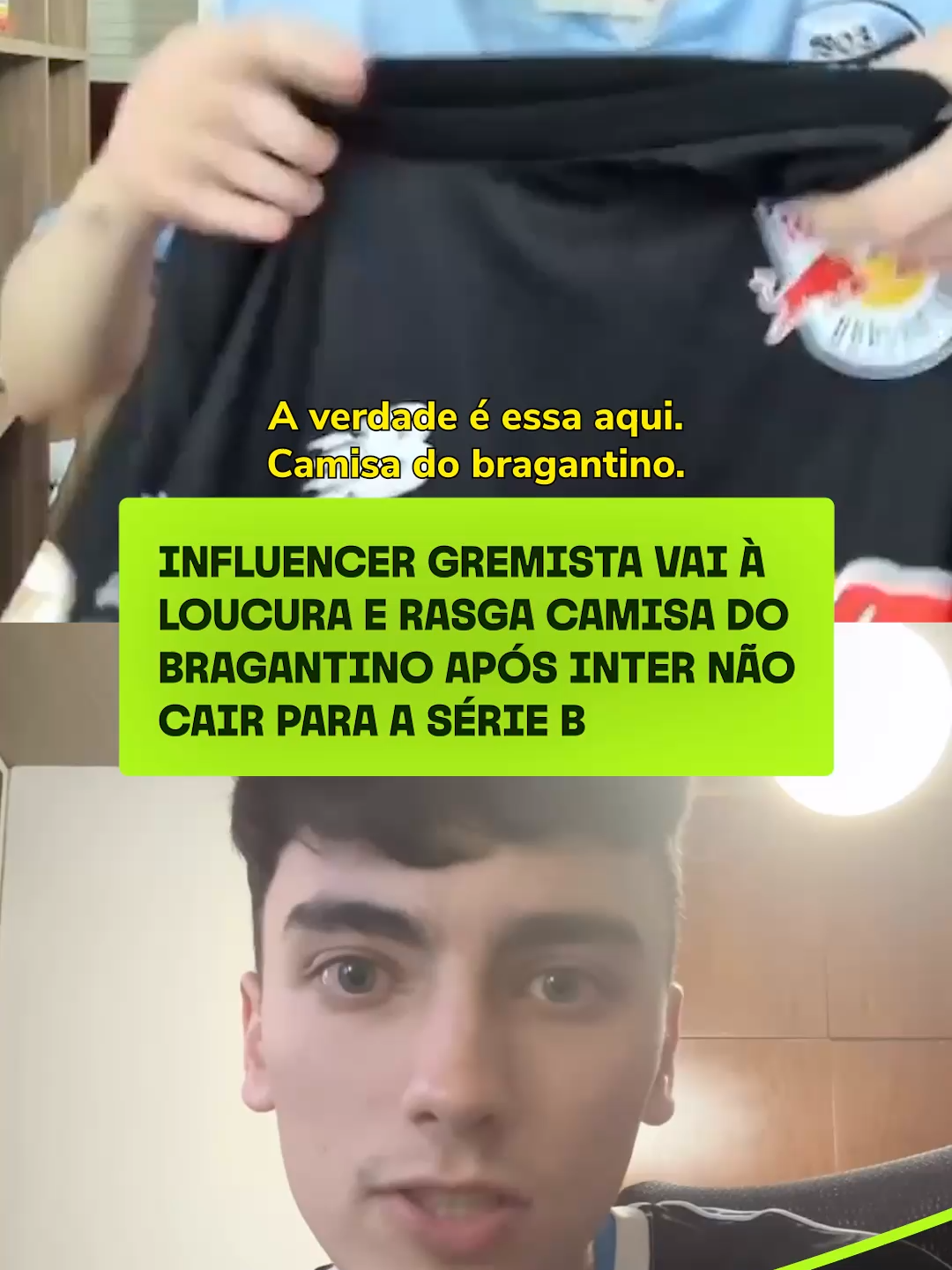 FÚRIA POR NÃO REBAIXAR RIVAL! O influenciador Ian Seligman, conhecido como horume do Grêmio nas redes sociais, teve a atitude neste domingo, 7, durante transmissão ao vivo. Para o Internacional rebaixado para a Série B do Brasileirão bastava que o Red Bull Bragantino vencesse o Colorado no Beira-Rio, o que deu esperanças aos torcedores do Grêmio. Porém, isso não aconteceu, o Colorado permanece na elite do futebol brasileiro e, por isso, a reação do influencer, que viralizou nas redes sociais. #TerraEsportes #grêmio #Internacional #brasileirão #sérieb