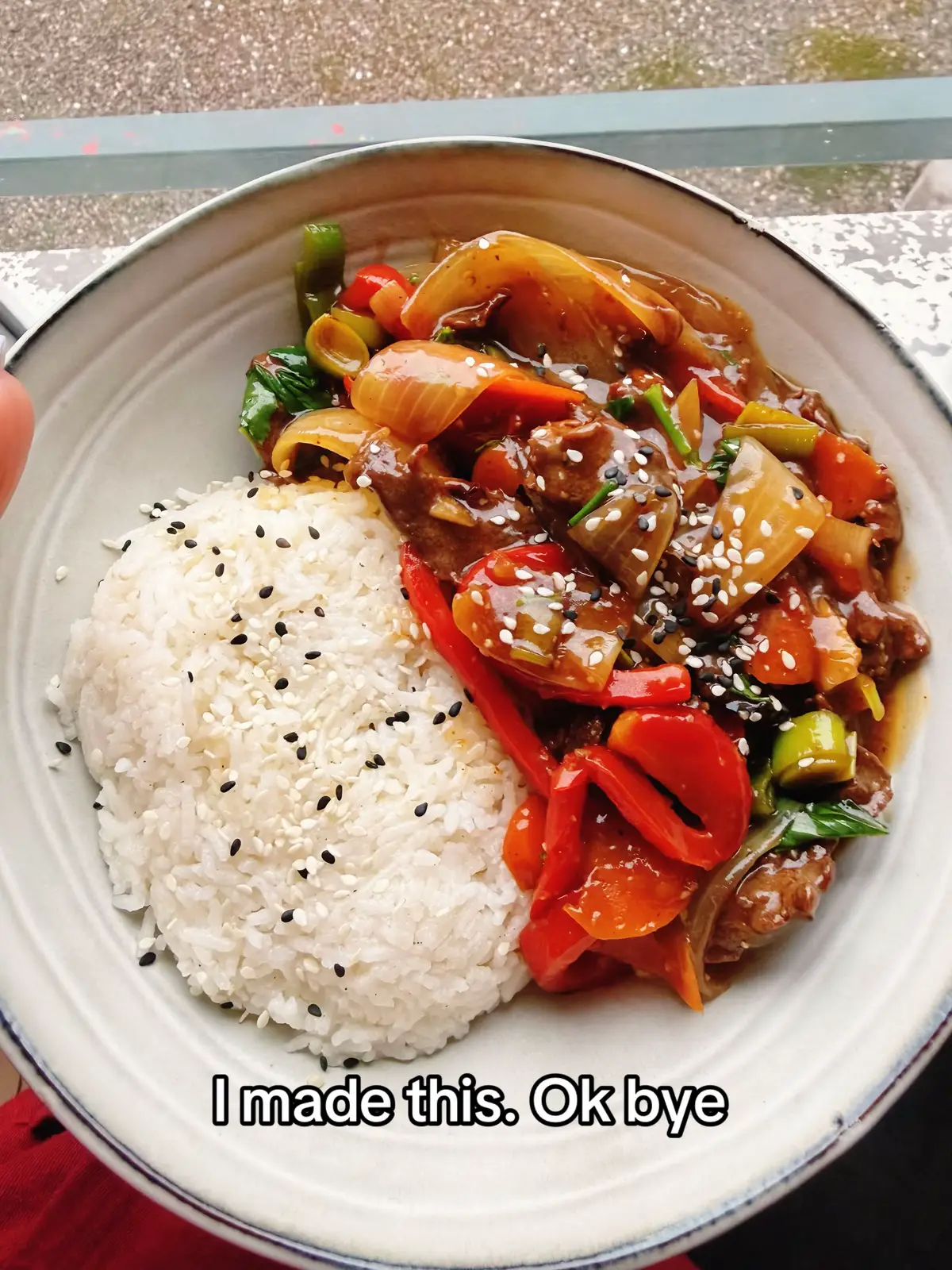 It was soool delicious and easy. #beefstirfry #steamedrice #deliciousfood #vegetables #foodies 