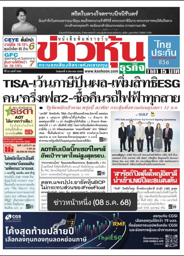 ข่าวหน้า 1 หนังสือพิมพ์ 