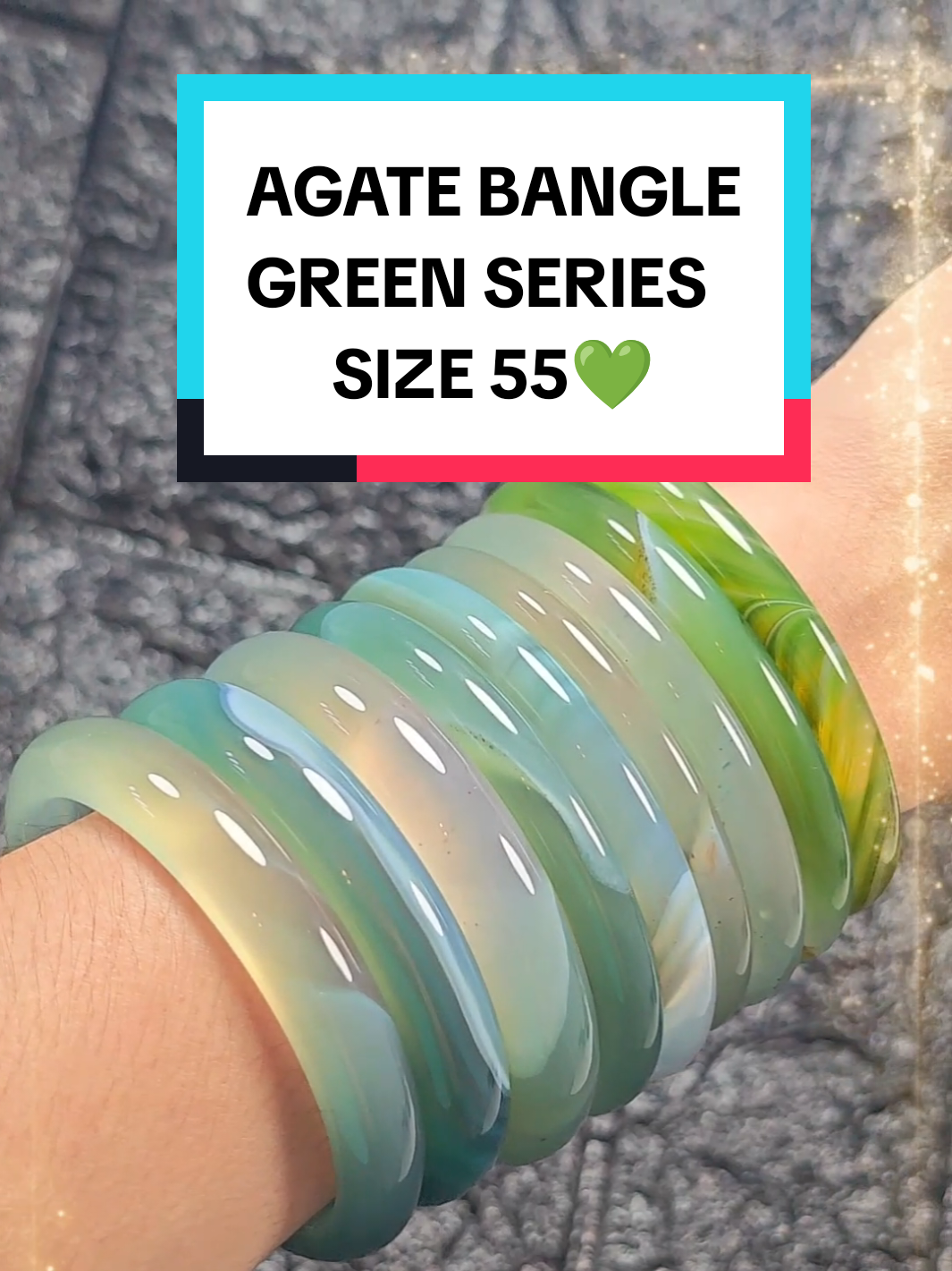 GELANG AGATE BANGLE GREEN SERIES SIZE 56💚 SUKA MASUK CUCI MATA 😎 #MALAYSIA #AGATE #BANGLE #GELANG #FASHION 