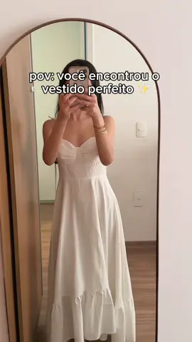 Simplesmente perfeito 😍. Deixei o link no video meninas. #tiktokshop #vestido #lookanonovo #vestidobranco #patynordestina