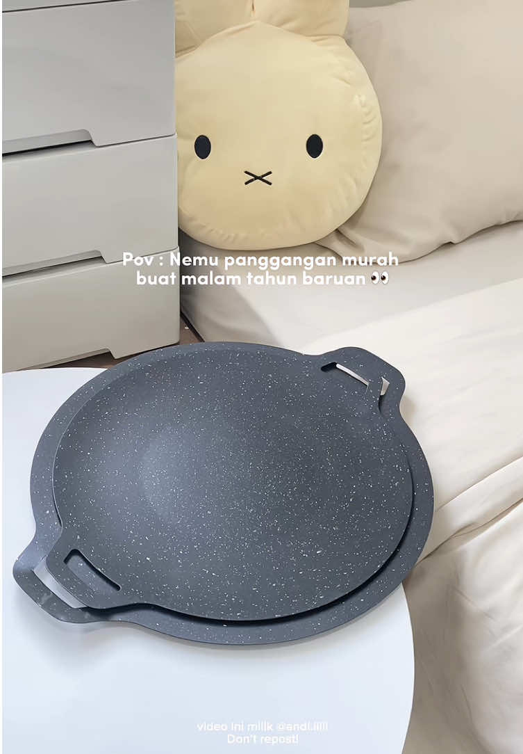 Cuma 20 ribuan udah bisa bakar bakar buat malam tahun baruan 😍🫶🏻✨ cuss checkout mumpung stock masih ada❤️ #panggangan #pan #pangganganantilengket #kitchen #fyp 