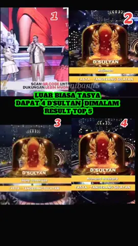 LUAR BIASA TASYA  DAPAT 4 D'SULTAN  DIMALAM  RESULT TOP 5 #tasyada7 #tasya #dsultantasaya #da7malamini #da7indosiar 