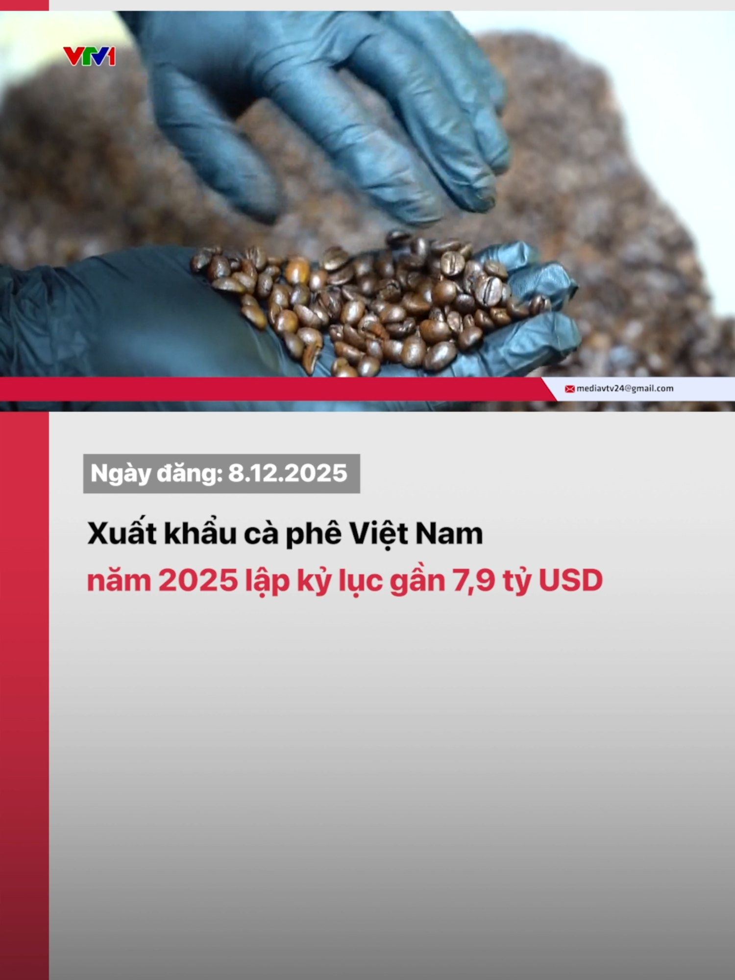 Gần 7,9 tỷ USD là kim ngạch xuất khẩu cà phê 11 tháng năm nay, tăng tới gần 60% so với cùng kỳ năm ngoái. Đây là mức kỷ lục mà ngành cà phê đạt được từ trước đến nay.#vtv24 #vtvdigital #tiktoknews
