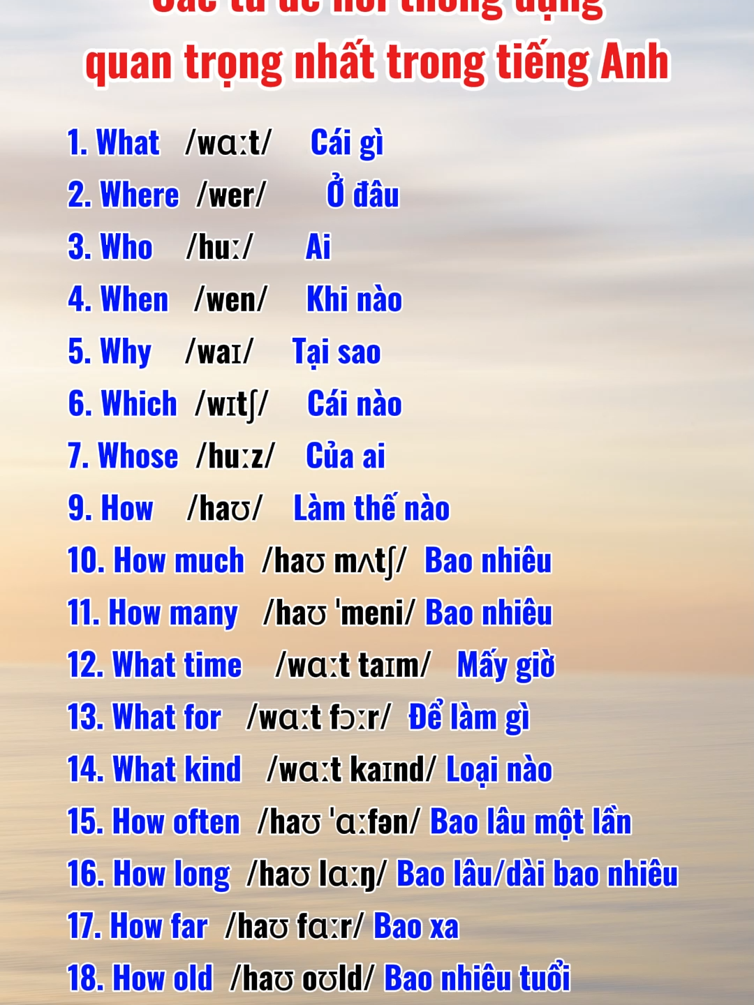 Các từ để hỏi thông dụng quan trọng nhất trong Tiếng Anh. Ai cũng nên biết. #hoctienganh #tienganh123 #tienganhgiaotiep #nguphaptienganh #tienganhchonguoimatgoc