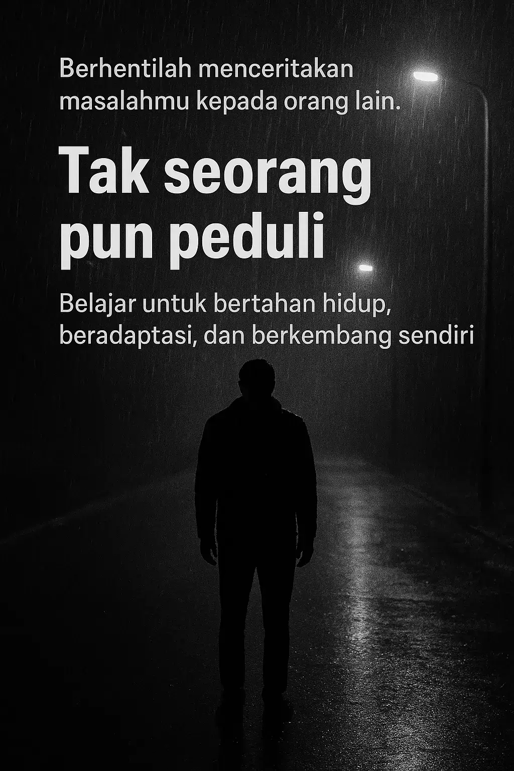 Berhenti berharap dimengerti semua orang. Kadang, yang paling tulus menemani kita hanyalah diri sendiri. Bertahanlah… diam-diam sampai kamu kuat #katabijak  #quotehidup  #quotesindonesia  #motivasi  #selfreminder 