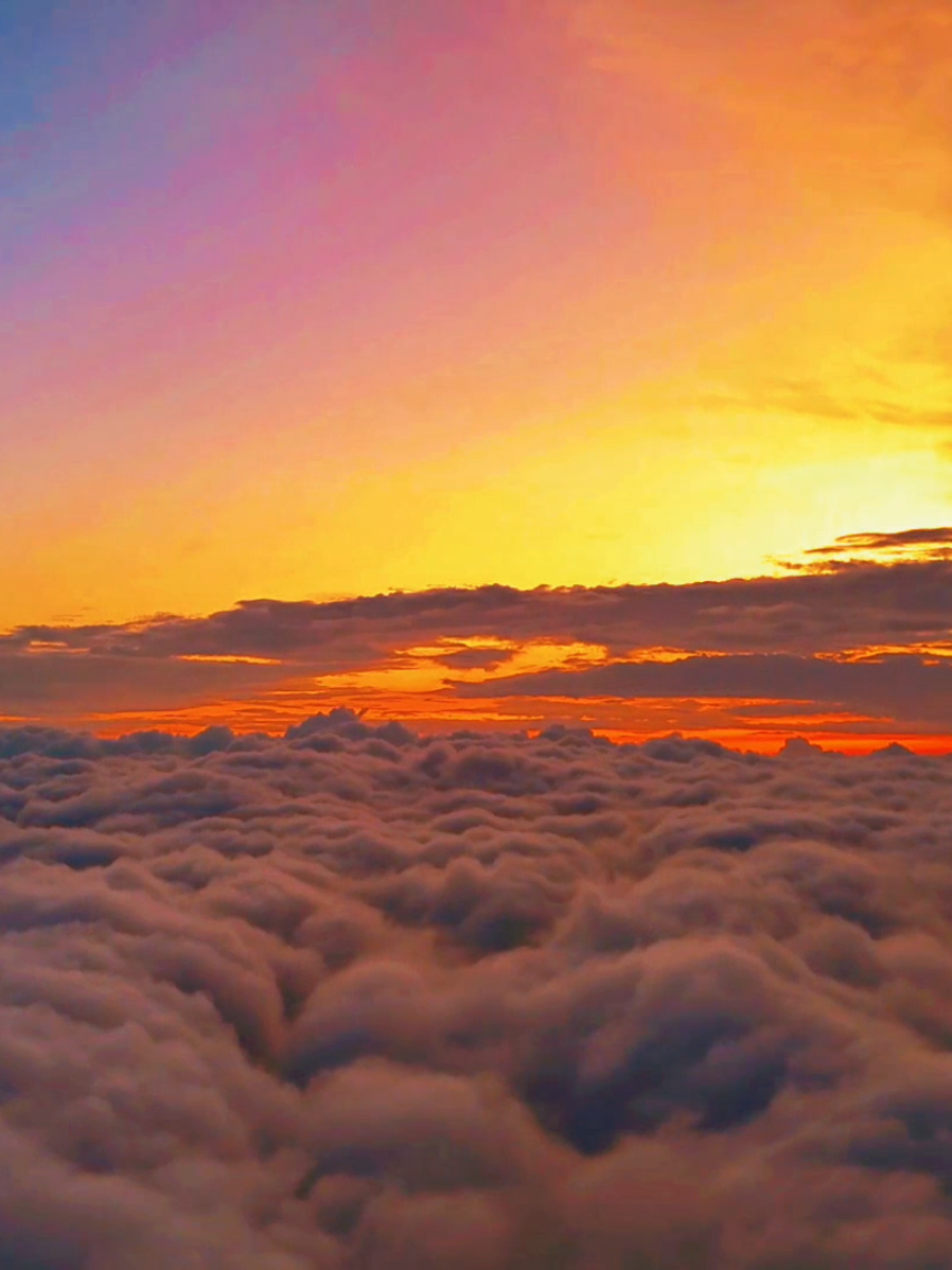 Atardecer en un mar de nubes ⛅️  #crepusculo #naturaleza #atardeceres #paisajes #colors 