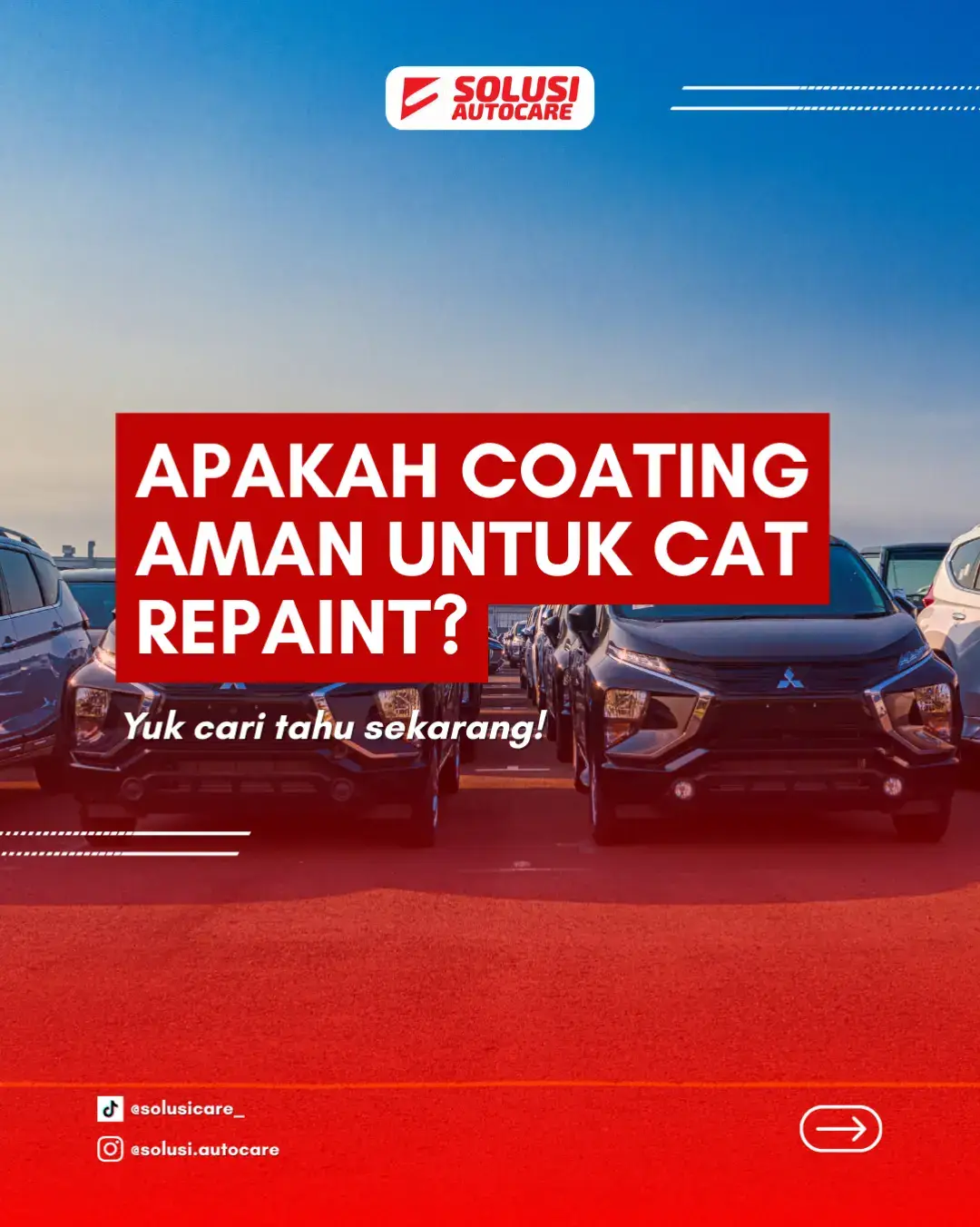 Wah tricky sih ini 🫣  Apakah coating boleh buat mobil repaint? yuk cek sekarang biar kamu tau coating apa yang aman buat dipakai ke mobil repaint 🚗‼️ #perawatanmobil #pengkilapmobil #solusiautocare #viral #fyp 