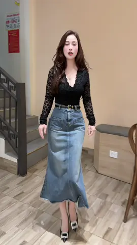 Violee Chân Váy Nữ Jeans Đuôi 