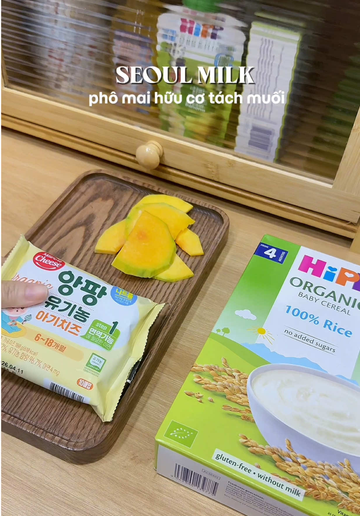 Phô mai tách muối dành cho bé từ 6M, ngậy vị đồ ăn của con luôn #phomaitachmuoi #phomaiandam #phomaihanquoc #hipp #botandamhipp 
