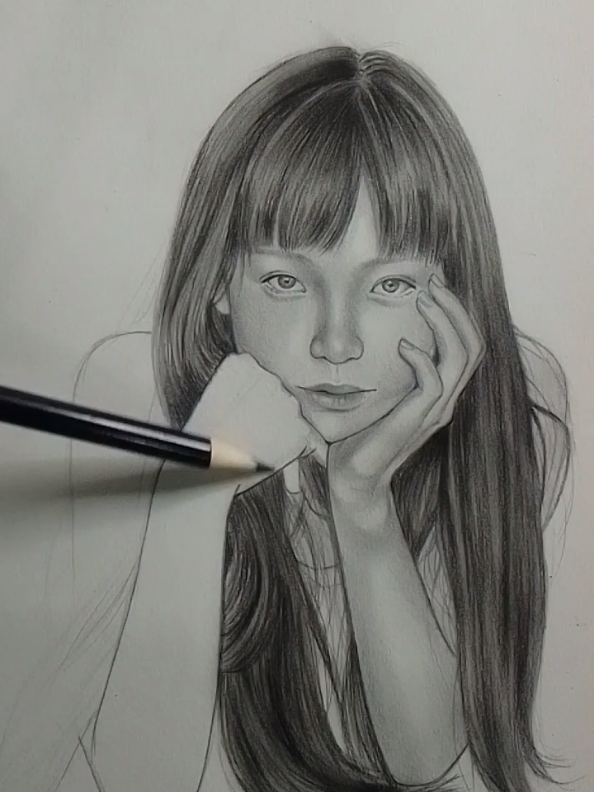 Just finished this pencil drawing ✏️💛 I tried to capture that quiet, thoughtful vibe in her pose and expression. I love how pencil lets me build everything slowly ,from the soft shadows to each strand of hair. Simple tools, but so satisfying to create with. 🤍✨ #fyp #pencildrawing #drawing #pencilsketch  #timelapse 