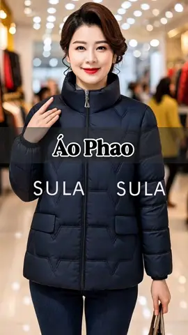 Áo khoác phao mẹ mặc sang #aokhoacsang #aome #aokhoactrungnien #giuaam #muangay