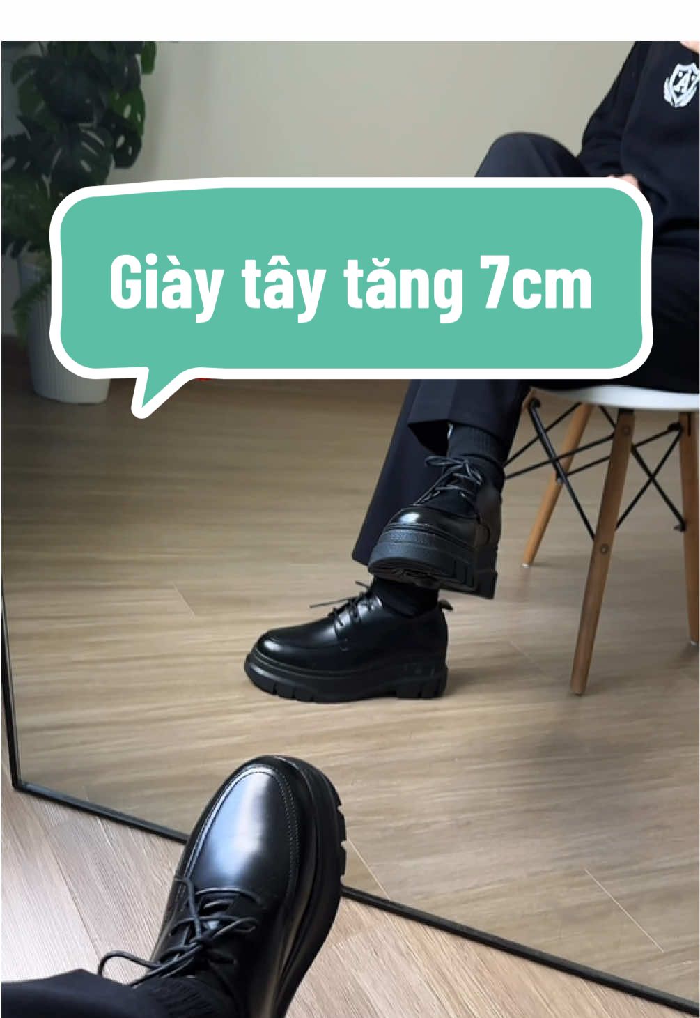 Giày tây vibe Hàn độn 7cm, kèm bảo hành 1 năm nha ae