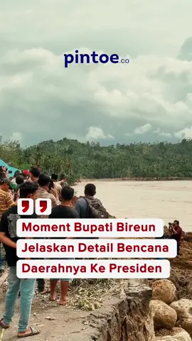 Bupati Bireun @mukhlistakabeya menjelaskan dengan detail kerusakan infrastruk yang di akibatkan oleh banjir kepada Presiden Prabowo kemarin (7/12/2025) Minggu.