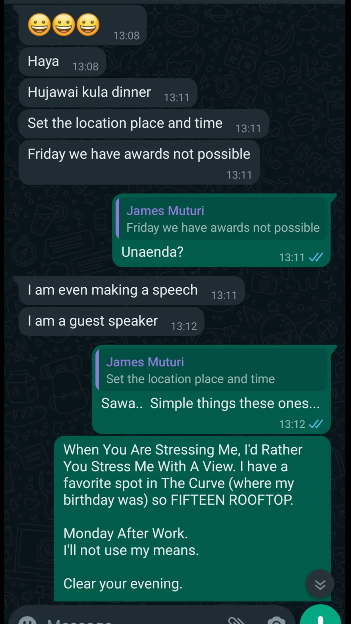 This is called strategy! Stop eating food from people at work you will pay dearly!! Coming with more!!