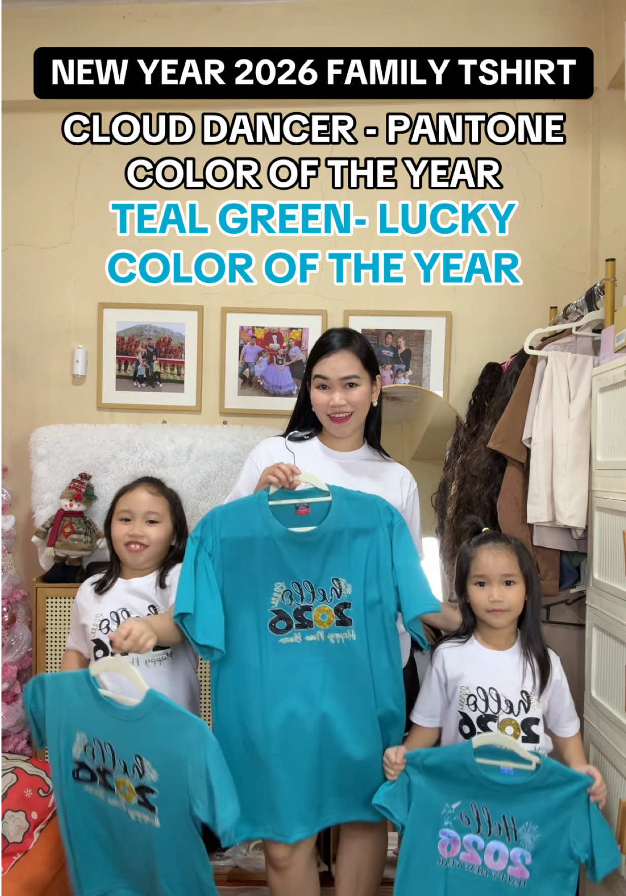 Wag malito mga mare, parehas naman silang color of the year 😊 #mommywendievlogs #newyeartshirt2026 #familytshirt 