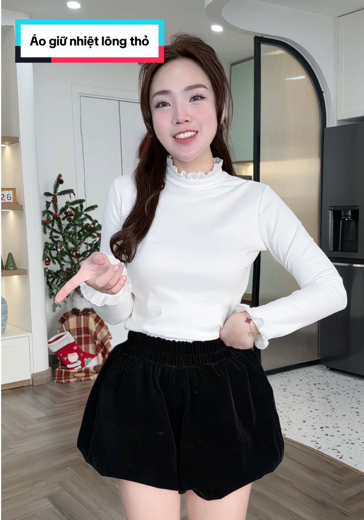 Áo giữ nhiệt lông thỏ phối ren điệu đà ấm áp #aogiunhietlongtho #aolongtho #aogiunhietphoiren #aogiunhietvienren #aogiunhiet 