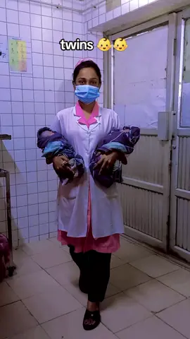 Double the blessing, double the joy 💙 One baby boy & one baby girl👶👶#twins #baby #newborn #midwife #bangladesh🇧🇩 