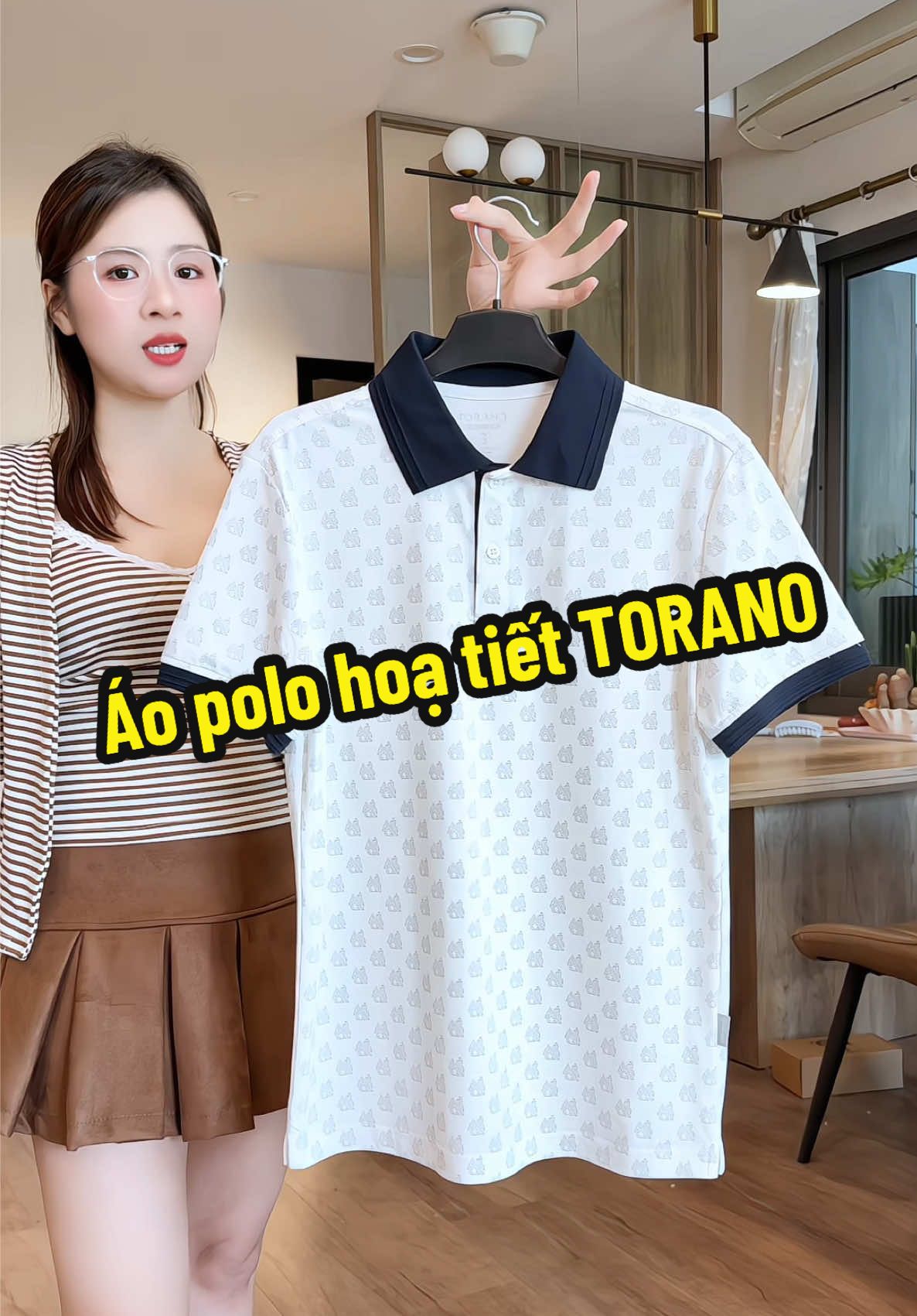 Áo polo hoạ tiết nhã nhặn #TORANO #phuongsongsinh #phuongvinguyen #aopolo 