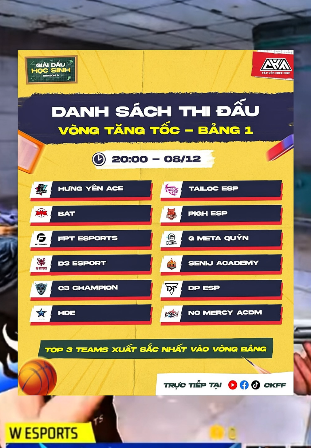 Vòng Tăng tốc của GĐHS 9 đến rồi đây!  Anh em đừng quên chúng ta sẽ có hẹn vào 20H tối nay nhé  #ckff #giaidauhocsinh9 #GDHS9 