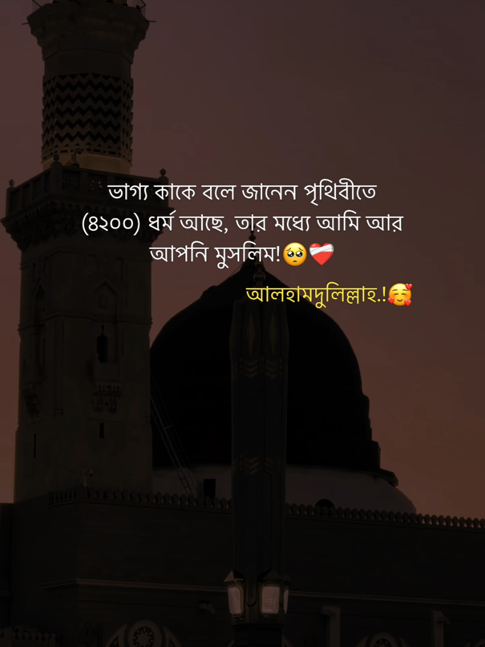 ভাগ্য কাকে বলে জানেন পৃথিবীতে (৪২০০) ধর্ম আছে, তার মধ্যে আমি আর আপনি মুসলিম!🥺❤️‍🩹 আলহামদুলিল্লাহ.!🥰#fypツ #foryou #foryoupage #tanvir_vaiyaa #viralvideos @TikTok @TikTok Bangladesh 