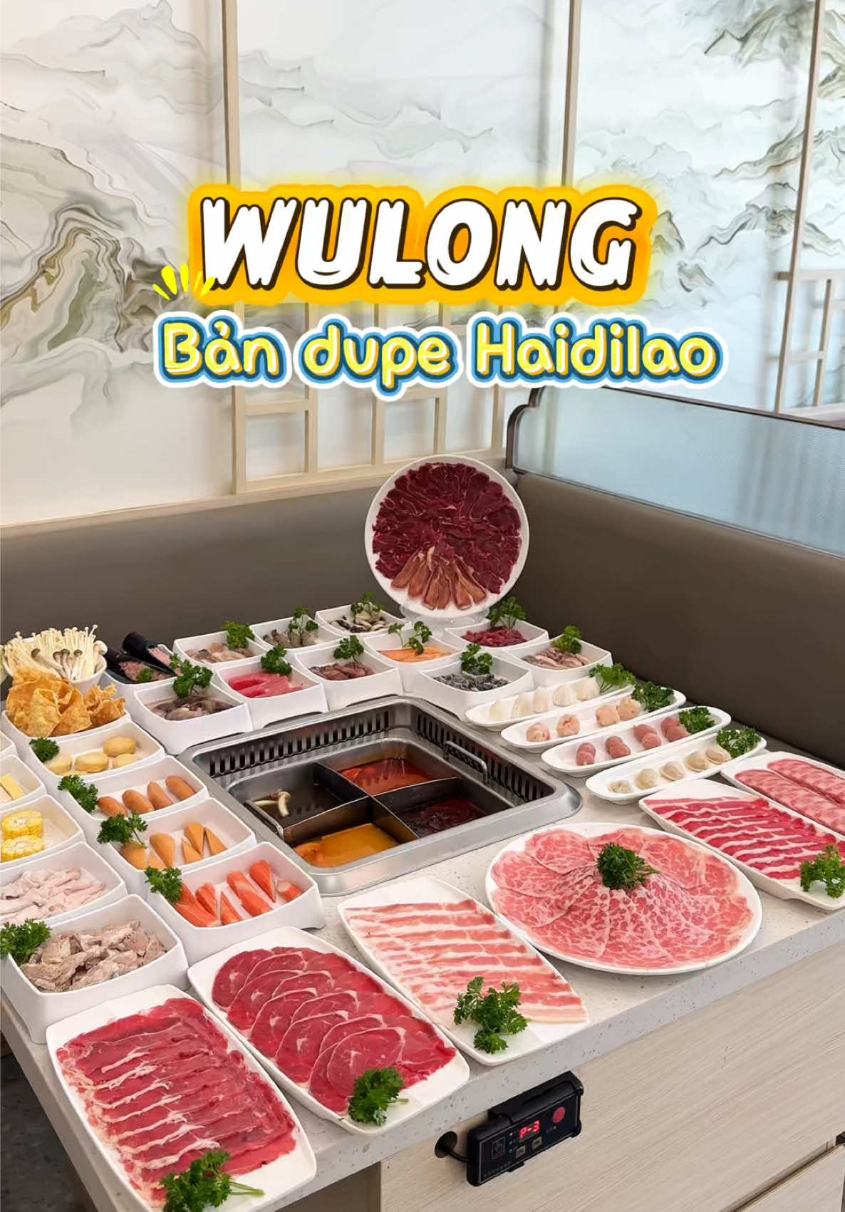 Wulong tặng thịt bò tươi dính đĩa xịn cỡ này 🥩 #wulong #wulongbuffet #buffetlau #lau #andyvivu 