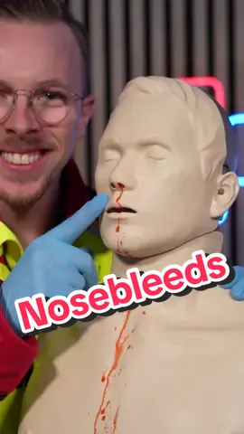 First Aid for Nosebleeds 👃🩸 Most people still treat nosebleeds the wrong way, so here’s the correct first-aid procedure, step by step: 1️⃣ Gloves on. Protect yourself from the patient’s blood, and protect the patient from your germs. 2️⃣ Head forward. Never lean back. Blood is emetogenic (can cause nausea + vomiting), and vomiting can quickly lead to breathing problems. 3️⃣ Pinch the nose. Apply direct pressure to the soft part of the nose to control the bleeding effectively. 4️⃣ Cool the neck. Place an ice pack or a mix of ice + water on the neck to constrict the vessels supplying the nose, helping to slow the bleeding. If the bleeding does not stop within 20–30 minutes, seek medical attention. Stay safe. 💙 #ambulance #paramedic #emergency #firstaid #hospital 