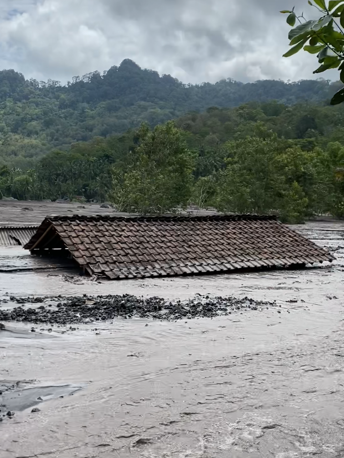 📍kondisi terkini di dusun sumber langsep rumah hanya tersisa atap nya saja  #erupsisemeru #semeruharini #sumberlangsep 