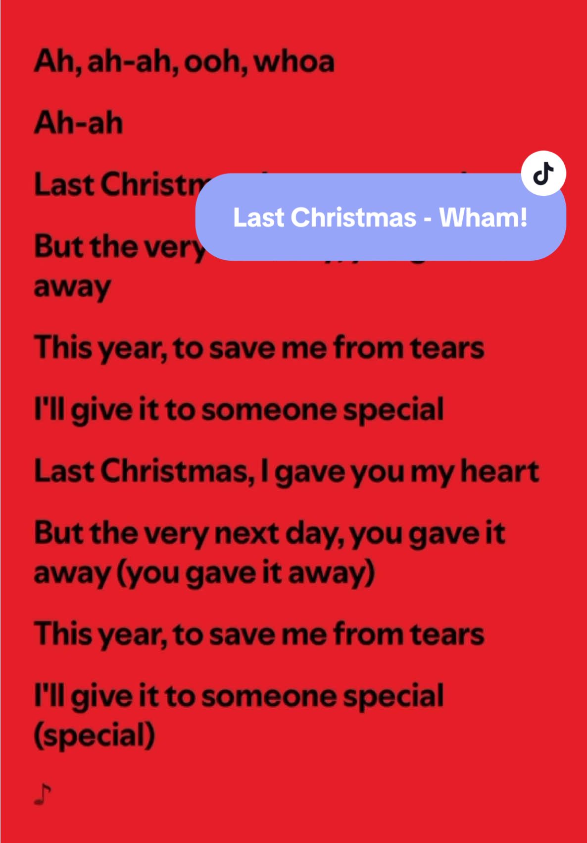 Last Christmas - Wham!  • • • #lyricsvideo #fyp #christmas #lyrics 