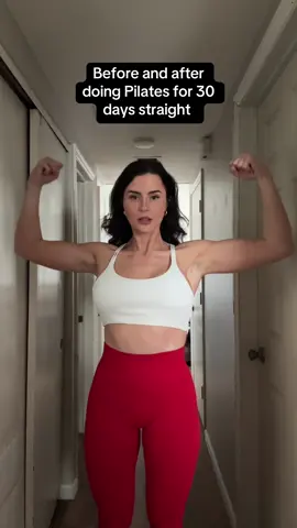 I put myself through 30 days of Pilates to see if it’d really make a difference. It was rough but I did it 😅 here’s my personal experience ❤️ #pilates #workout #Fitness #challenge #fyp 