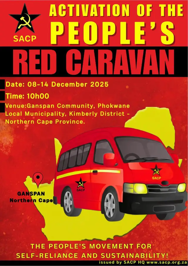 The People’s Red Caravan Officially Activated! The programme was launched with a powerful speech by SACP General Secretary Solly Afrika Mapaila, reminding us of our role in building a conscious, organised, and united movement. Forward, ever!#fyppppppppppppppppppppppp #fypage #SAMA28 #fypシ゚ #videoviral @Young Communist League of SA @SACP @YCLSA Eastern Cape @YCLSA Chris Hani @YCLSA_MPUMALANGA @YCLSA Caleb Motshabi District @YCLSA CASTRO PILUSA DISTRICT @UmsebenziOnline 