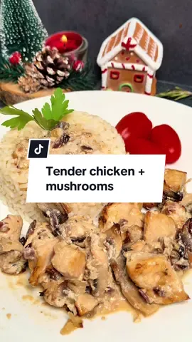 Good Evening 🥰 Super tender chicken with mushrooms & fluffy rice in the air fryer 🍗🍄✨ Who’s trying this today? 😋🔥 #airfryerfrau #airfryer #chicken #EasyRecipes #dinner 