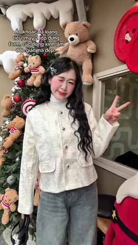 Áo khoác dạ loang tiêu 😙🎀 #review #viral #aokhoac #aoda #fyp  