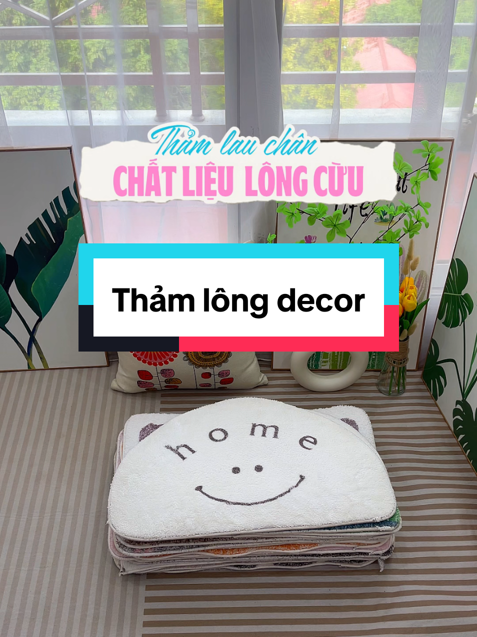 Combo 5 tấm thảm decor. #thamchuichan #viralvideo #tiktokthinhhanh #thamlauchan 