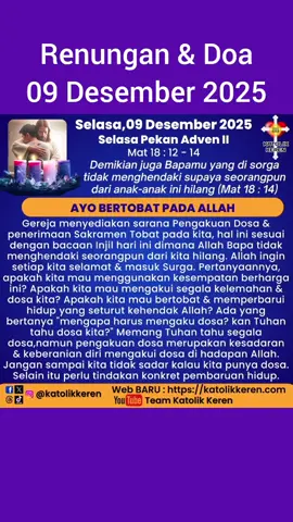 Renungan & Doa 09 Desember 2025 #katolikkeren #renungankatolik #doakatolik #orangmudakatolik #milenialkatolik 