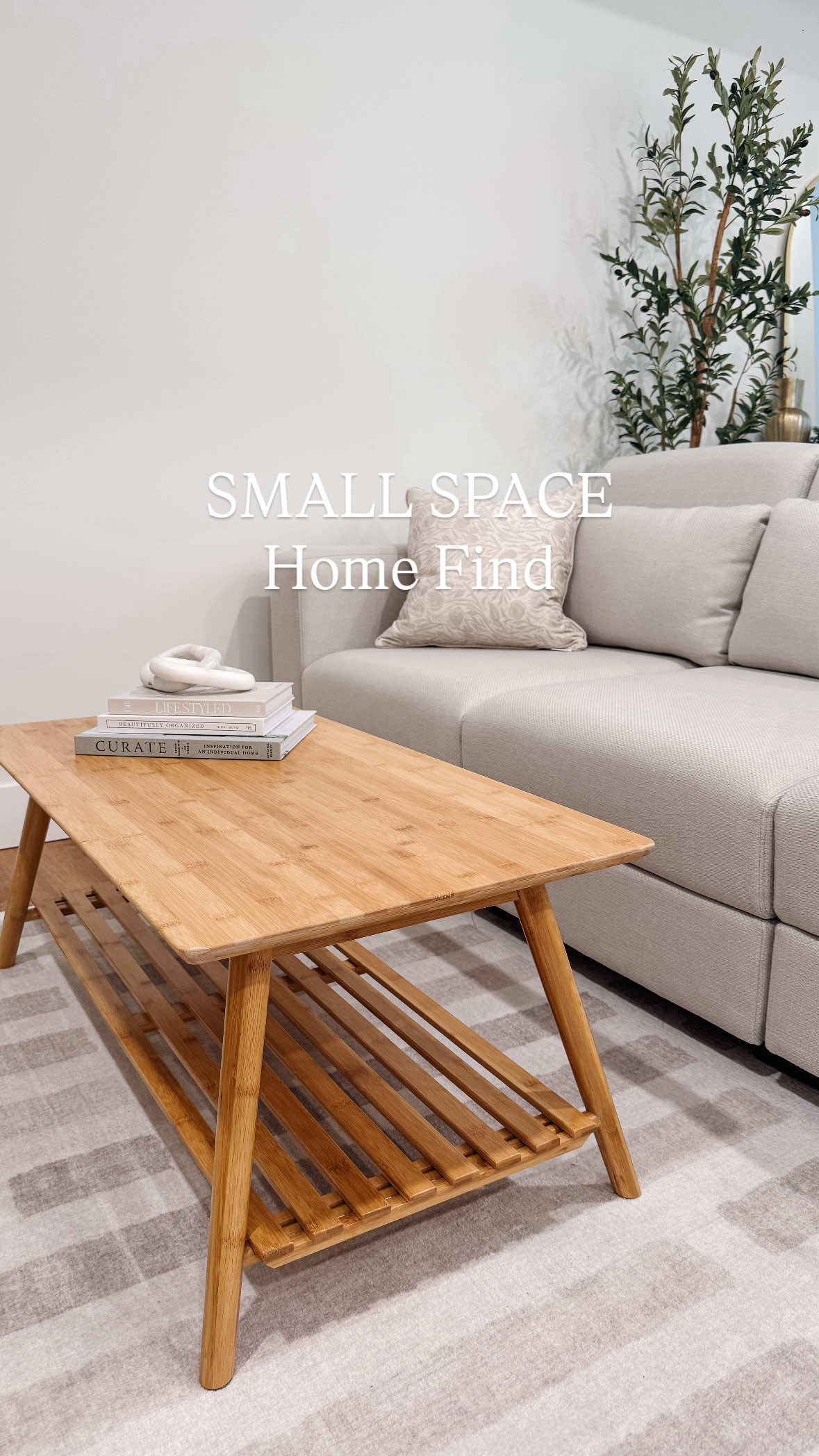 Amazon Home Find for Small Spaces. Linked in my Amazon Shop under SMALL SPACE. This coffee table is perfect if you are short on space. It has a removable shelf and collapsible legs so you can easily tuck it away in the corner. #amazonhome #homehacks #smallspaces #amazongadgets #smallspacesolutions 