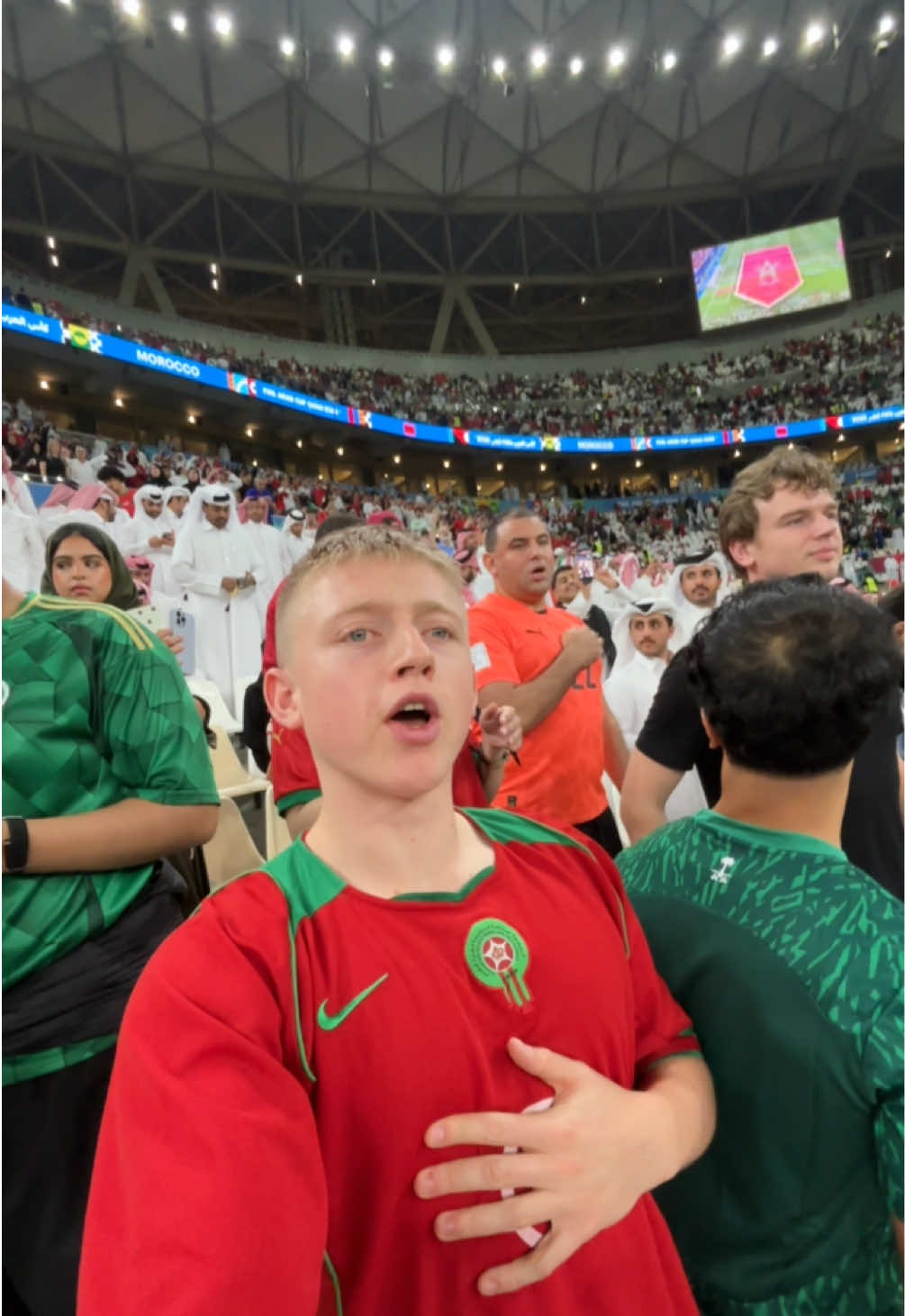 Moroccan National Anthem vs Saudi Arabia 🗣️🇲🇦🆚🇸🇦 in the @FIFA Arab Cup Qatar 2025™️ @Road to Qatar #mrhumble 