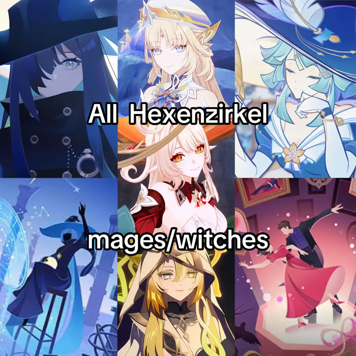 Alice, Nicole and Octavia seem to be immortal while Andersdotter, Ivanova, Barbeloth and Rhinedottir are human. Andersdotter and Ivanova lived their life as normal, Barbeloth is a mystery tho i think she’s human who can extend her lifespan (Andersdotter had this option but wanted to die as a human) and Rhinedottir’s life was extended because of the abyssal power she gained 500 years ago, and then merging with Naberius #GenshinImpact #genshinlore #hexenzirkel #rhinedottir #teyvat