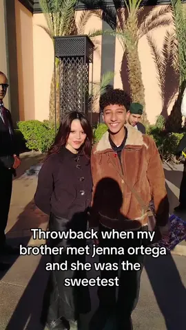 He begged me to post this (She even said she loved his jacket 🥹🥹) #jennaortega #fyp #fifm #marrakech 