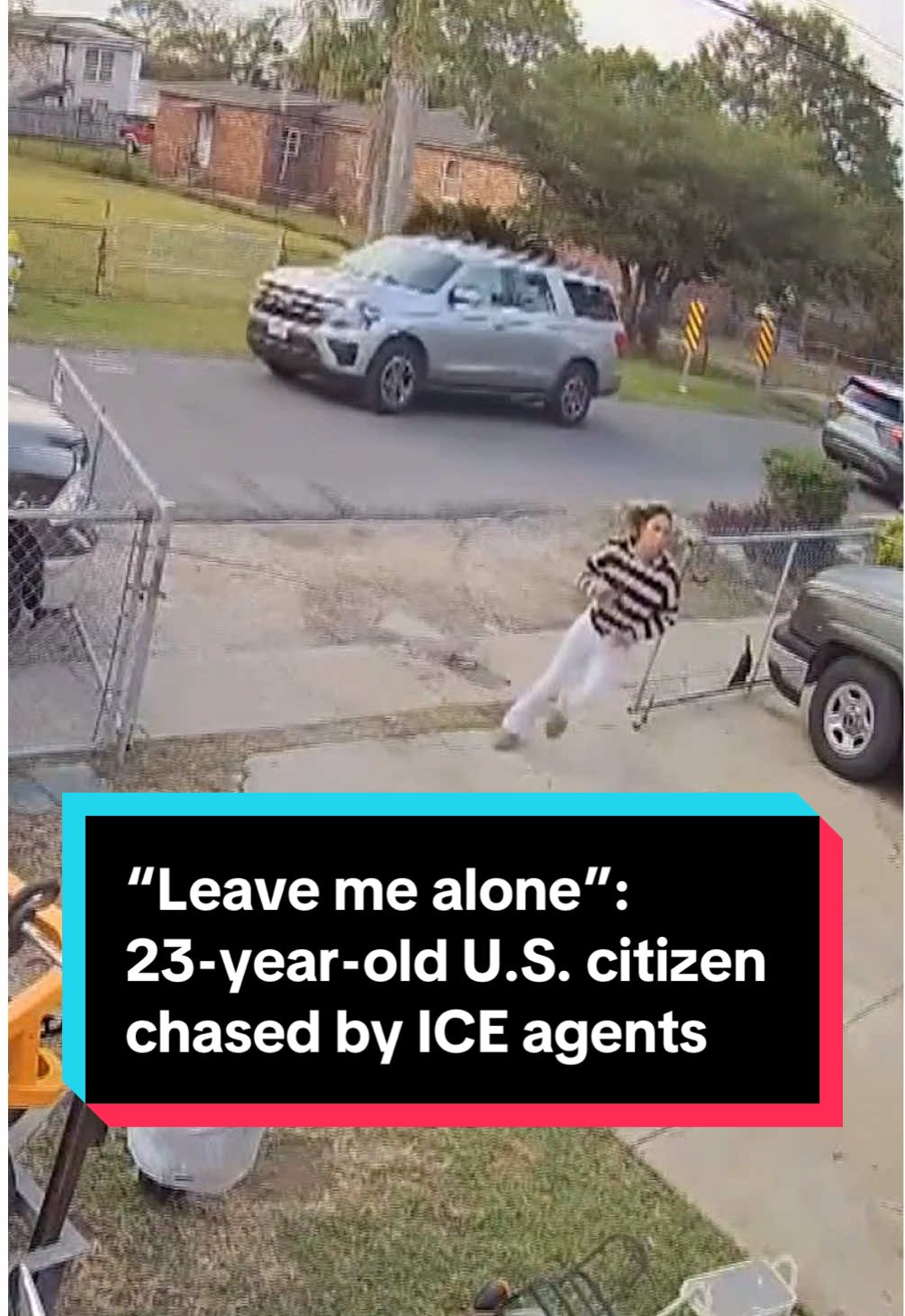 Jacelynn Guzman, a 23-year-old U.S. citizen, was walking home from the corner store in her Louisiana of Marrero, a suburb of New Orleans, when she was approached by two unmarked vehicles that were filled with masked ICE agents. Immediately upon seeing them, Guzman says she identified herself as a U.S. citizen, but the agents continued to chase her back to her home. In a statement on the incident, the Department of Homeland Security said the agents were conducting a 