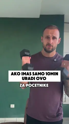 Ako danas imaš samo 10 minuta, ovaj trening za celo telo će te oduševiti 💪 Uzmi stolicu i bučice i odradi ovo: ✅ x12 Visokih skipova uz pomoć stolice ✅ x12 Čučnjeva uz pomoć stolice ✅ x12 Toe touch na jednoj nozi ✅ x12 Triceps pregiba ⏱ Odmori 60 sekundi i ponovi 4 kruga. 💬 Ako u komentaru napišeš reč „TRENING“, poslaću ti još jedan 10-minutni trening potpuno besplatno. ✅