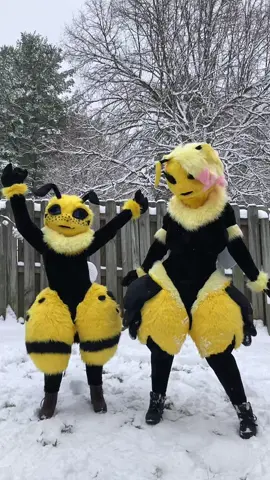 Our winter wonderland returns! ❄️🐝 #furries #fursuit #fursuiter #fursuiting #fursuitmaker 