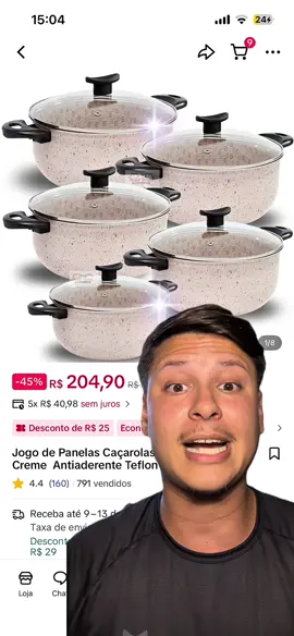 Jogo de Panelas Caçarolas 5 Peças #oferta #promocao #tiktokshop 