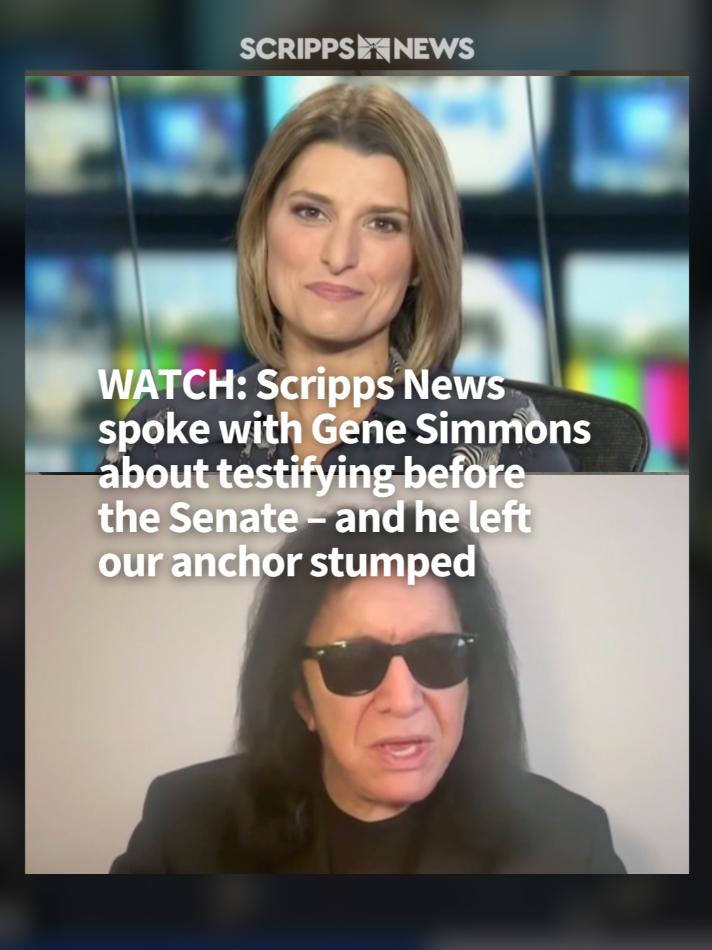 Scripps News spoke with Rock legend Gene Simmons — iconic bassist, co-founder & co-lead singer of Rock & Roll Hall of Fame band KISS — is heading to Capitol Hill on Tuesday where he’ll testify before the U.S. Senate in support of the American Music Fairness Act, a bill that would close the “radio loophole” and ensure performers get paid when their music plays on the radio. But instead he stumped our anchor with a question of his own.