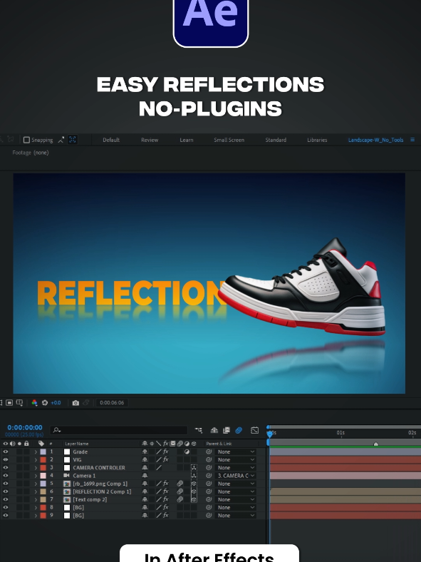 How to Create Reflection in After Effects. Watch the Full Tutorial on my YouTube Channel. Follow for more content like this . #aftereffects #motiongraphics #motiondesign #productmarketing #animationtutorial #3danimation  #productad #visualeffects #aftereffectstutorial #addesign #creativecontent #trendinganimation #videoediting 