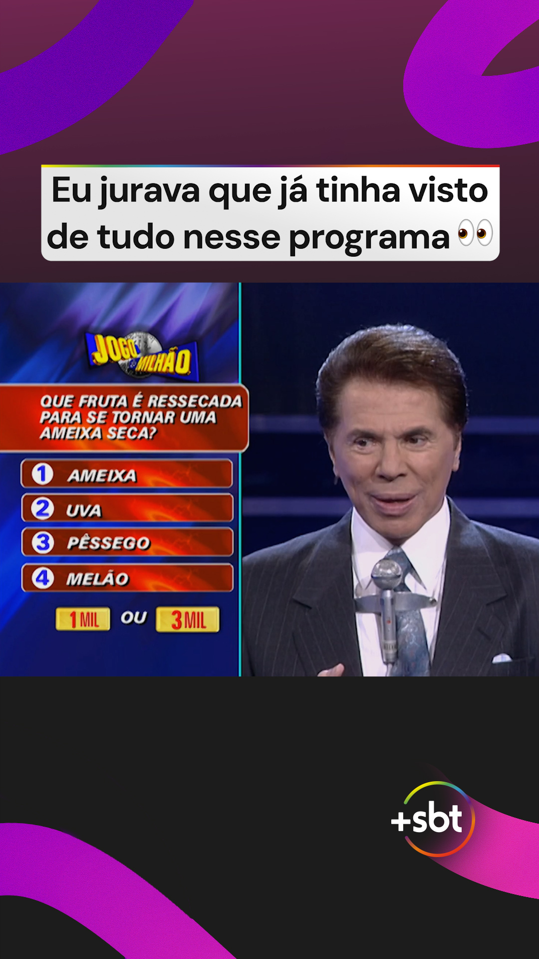 Às vezes, o nervosismo é o nosso maior inimigo 😬 Show do Milhão Disponível no catálogo #MaisSBT #SBT
